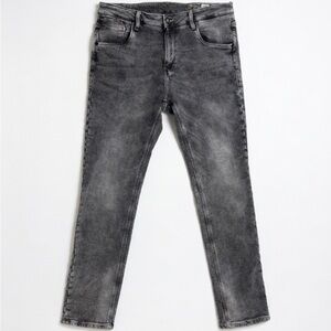 Y2K Ed Hardy Men's Dagger Slim Skinny Jeans in Washed Gray